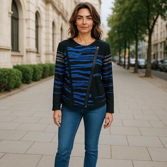 Cardigan Jacket by Ming Wang - Women's Classic Knit - Versatile Layering Fashion - Picture 2 of 5